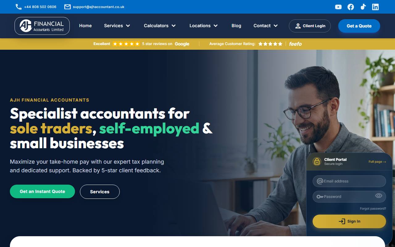 AJH Accountant — live application screenshot