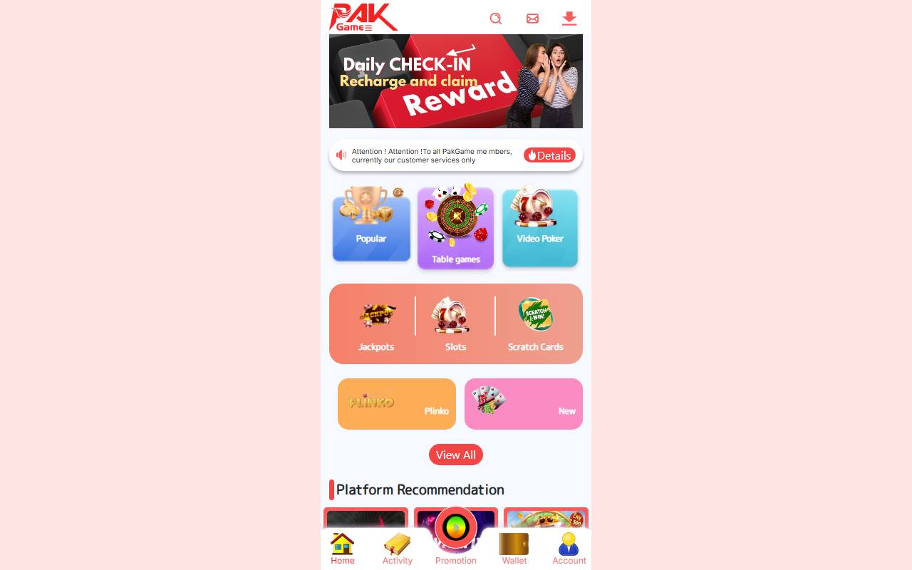 Casino Ecosystem — live application screenshot
