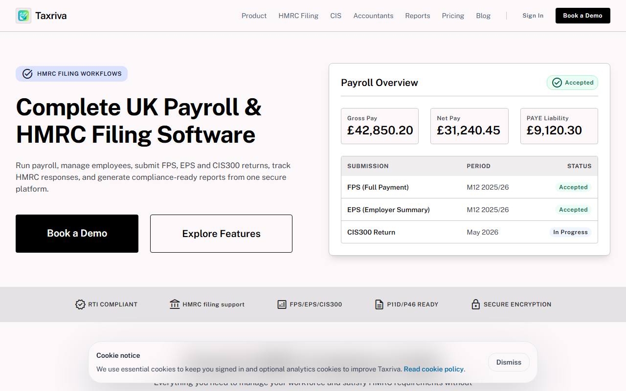 TaxRiva Payroll — live application screenshot